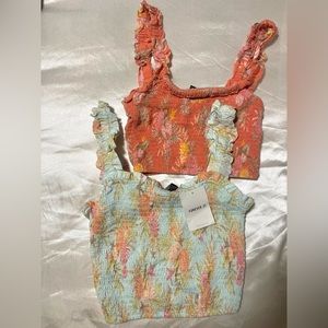 Forever 21 Floral Crop Tops